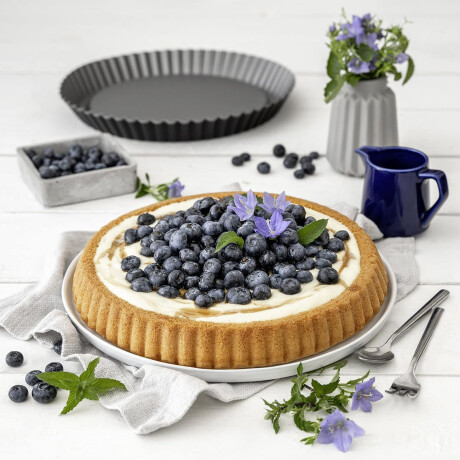 Tartera Tortera Antiadherente Asadera Redonda de Ø28x3Cm Gris