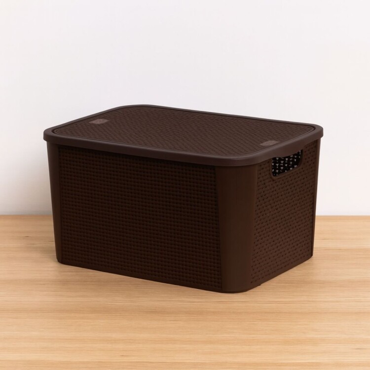 CAJA ORGANIZADORA SIMIL RATTAN CAFE N°2 8,8 LITROS CAJA ORGANIZADORA SIMIL RATTAN CAFE N°2 8,8 LITROS