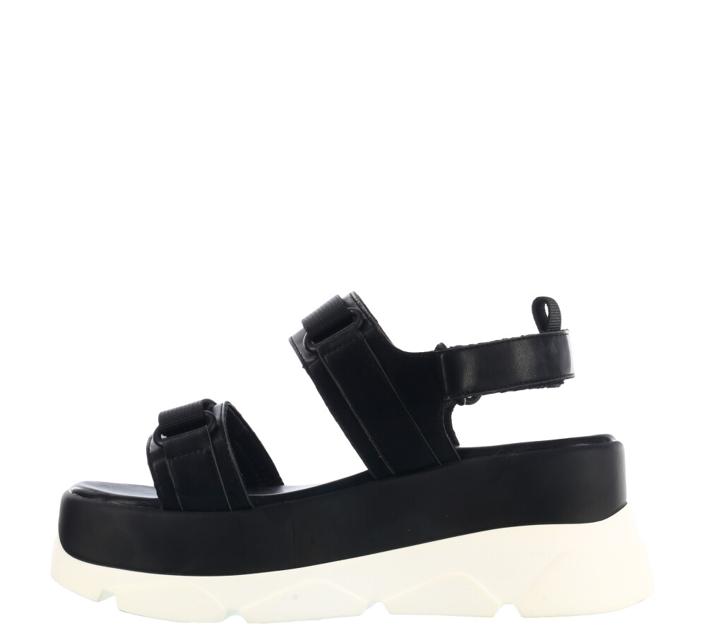 Sandalia SAONA con velcros y plataforma bicolor Black