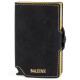 Billetera Baleine Double Kansas en Aluminio y Cuero con Protección RFID Golden Black