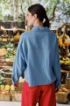 BLUSA POLO DENIM Celeste
