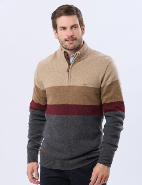 BUZO TEJIDO A RAYAS Gris