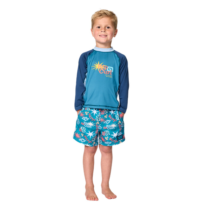 Lycra Rip Curl Wave Dayz Upf Niño - Azul Lycra Rip Curl Wave Dayz Upf Niño - Azul