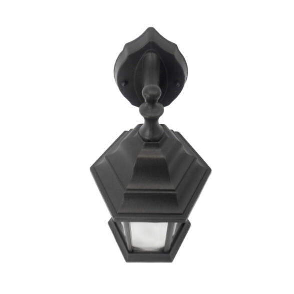 Farol colonial p/adosar,6 caras sur,aluminio negro WA0006