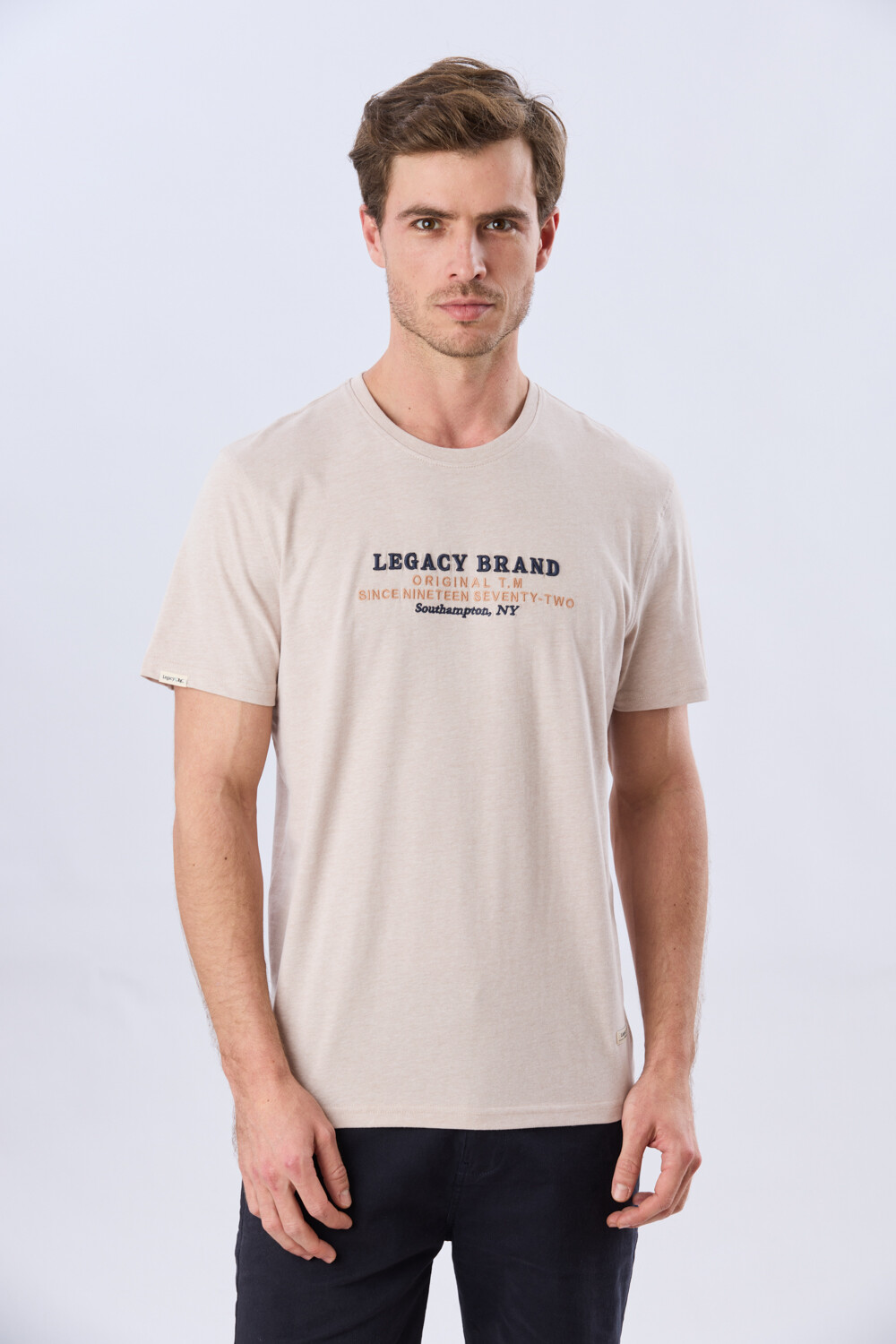 REMERA ESTAMPADA DE ALGODÓN Beige