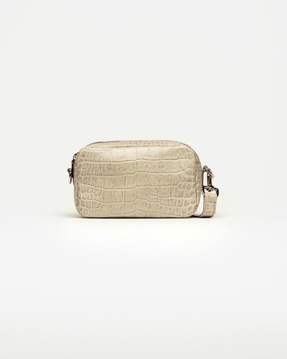 Bandolera New Eterial en Cuero Croco Shine - Taupe 