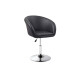 Silla Taburete Butaca con Respaldo en Cuero Lumax Modelo Stella Negro