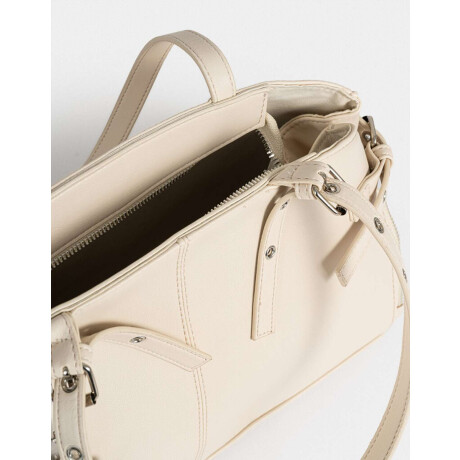 Bandolera Con Charm Blanco Crudo