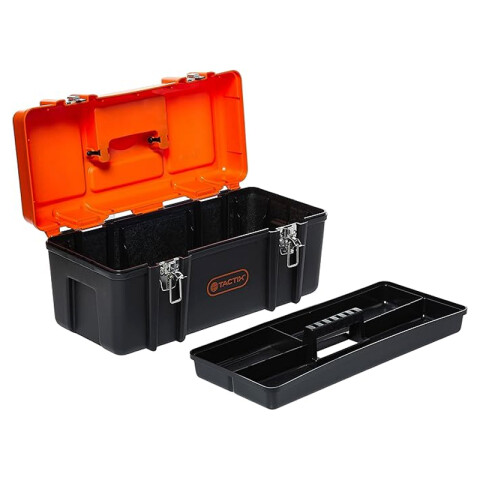 Caja herramientas negra tapa naran 20" broc metal TT0254