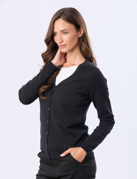 CARDIGAN LISO Negro