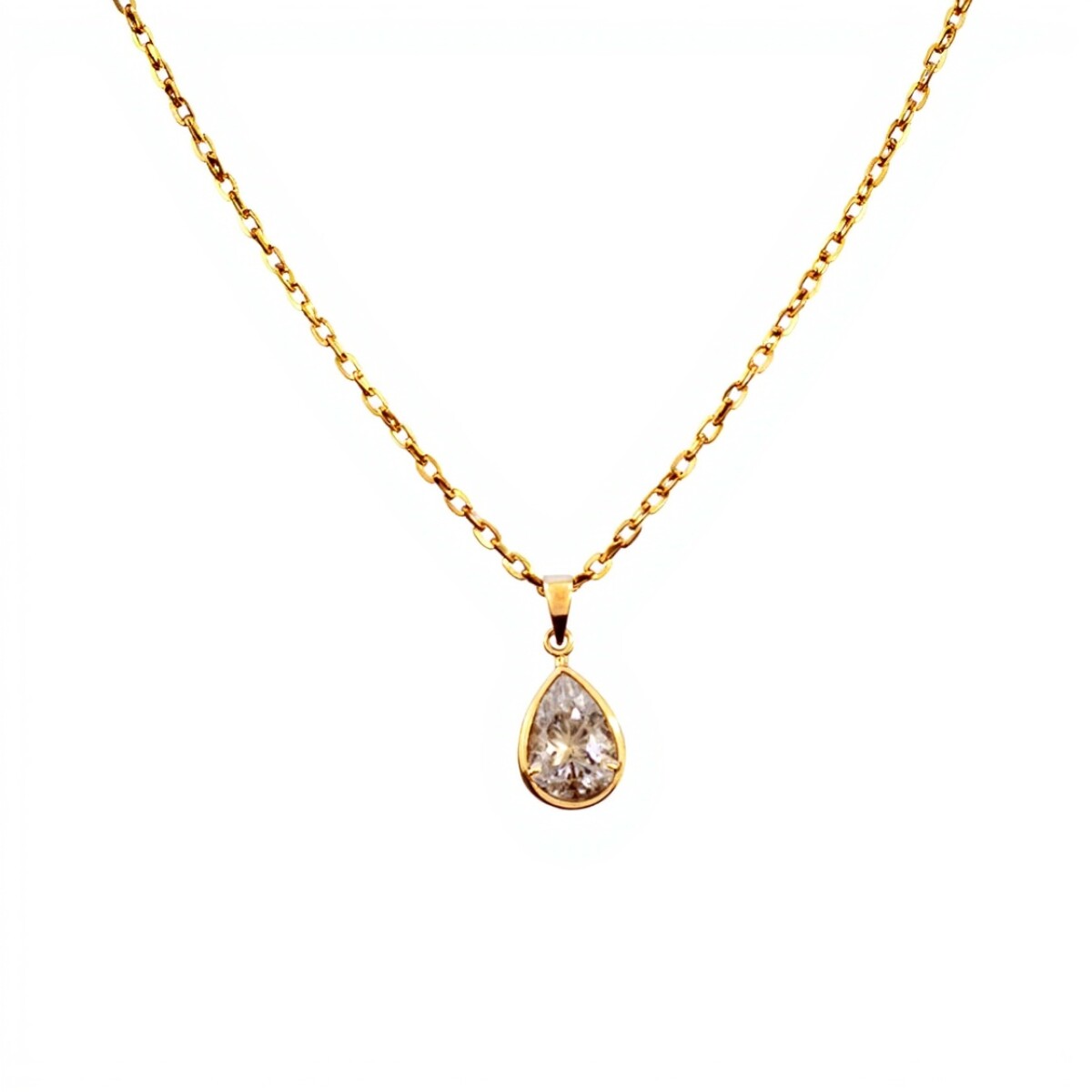 Dije Gota-Oro bajo-Piedra Zirconia-CP8530 - conpiedra 