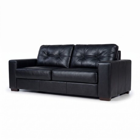 Sofá Fargo - Cuero Básico - 3 cuerpos 450 (Negro)