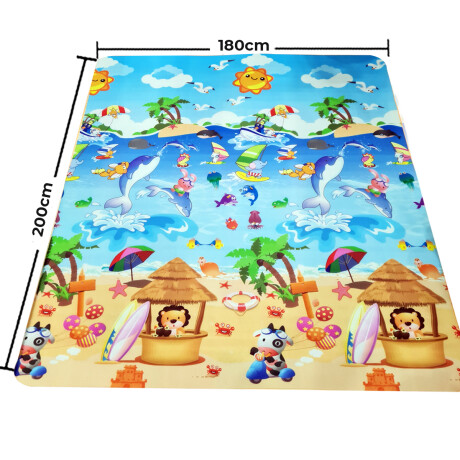 Alfombra Antigolpe Doble 200x180 Gruesa Infantil Bebé Playa-Letras