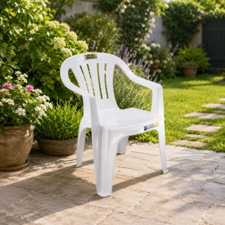 Silla Bela Vista con Apoyabrazos Mor Blanca Blanco