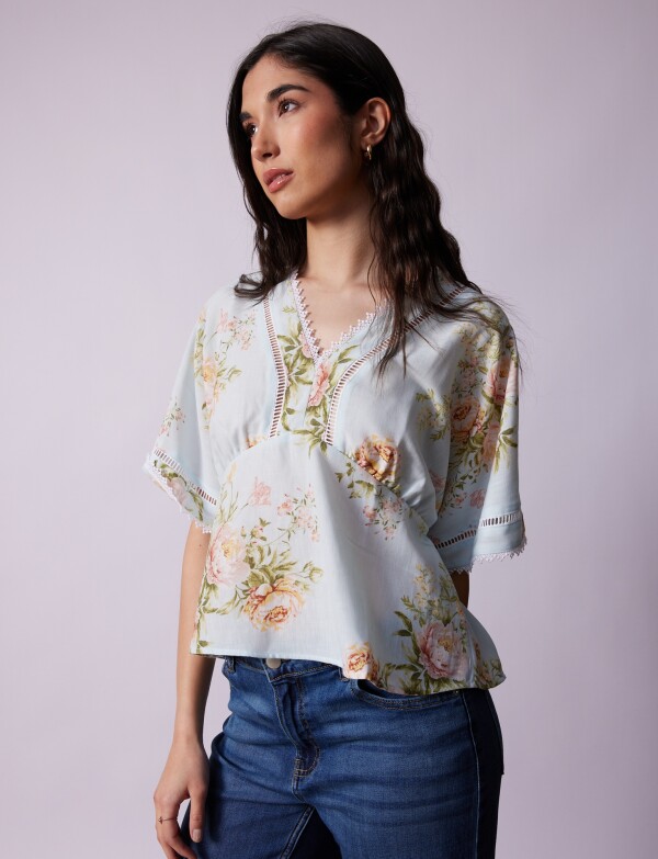 Blusa Puntilla CELESTE/MULTI