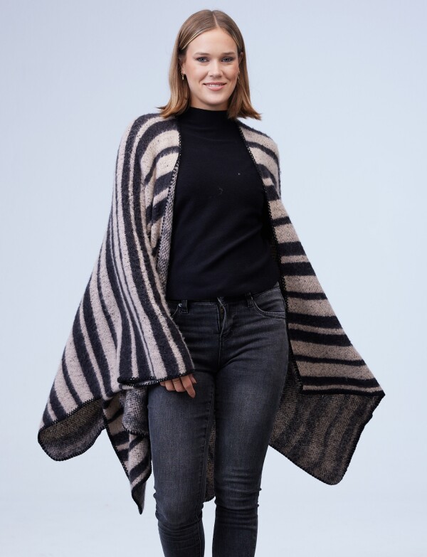 Kimono Lineas NEGRO/BEIGE