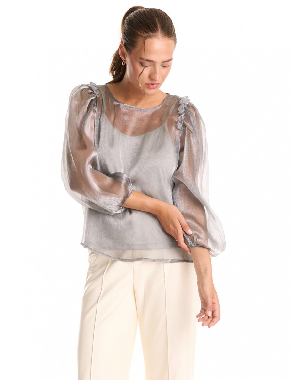 Blusa 2pcs Metalizad PLATEADO