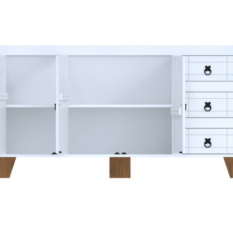 Bajo mesada 3 puertas 3 cajones Linea Naturale Blanco/Roble