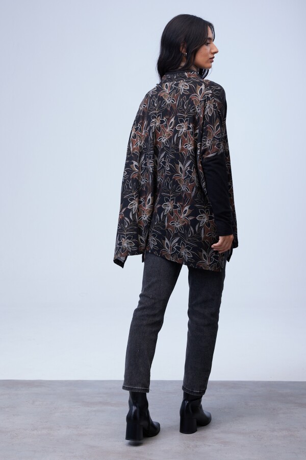 Cardigan Oversized Zip NEGRO/MULTI