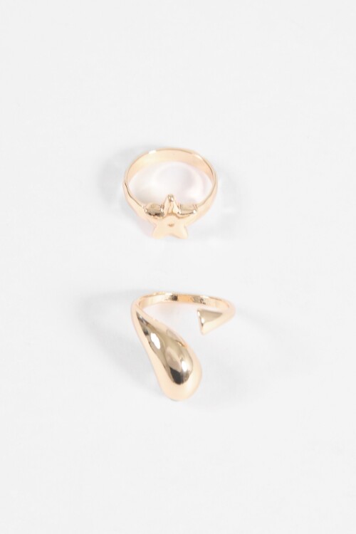 Set de anillos bold estrella dorado