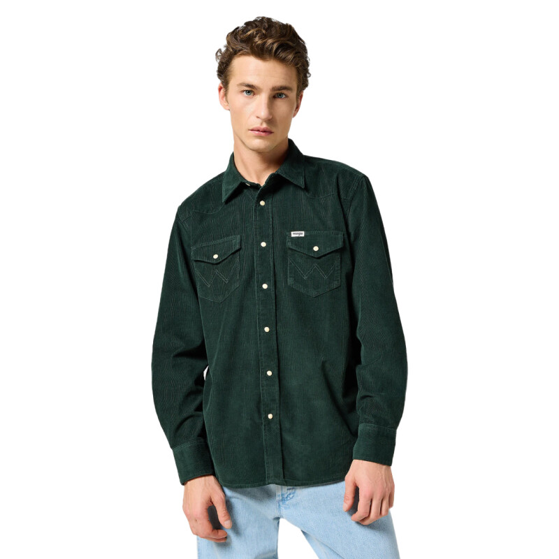 Camisa Wrangler Corduroy Overshirt - Verde Camisa Wrangler Corduroy Overshirt - Verde
