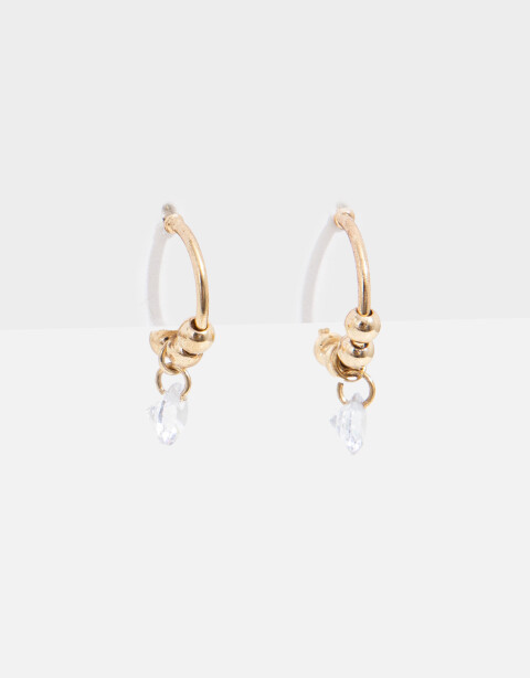 Aros Argollas Strass Argollas Con Cubic Zirconia - Dorado