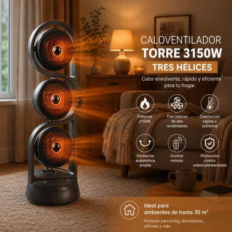 CALOVENTILADOR TORRE 3150W TRES HELICES CON CONTROL CALOVENTILADOR TORRE 3150W TRES HELICES CON CONTROL