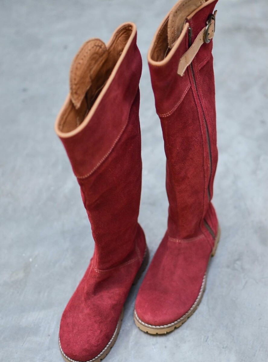 Botas Cuatro Estaciones Gamuza Lisas - Rojo 