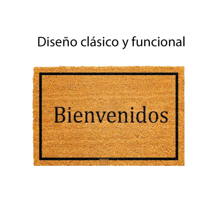 Alfombra Puerta Entrada Felpudo Coco Goma 40X60 Bienvenido