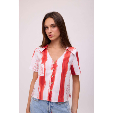 BLUSA FRESA PRINT Rayas Rojo