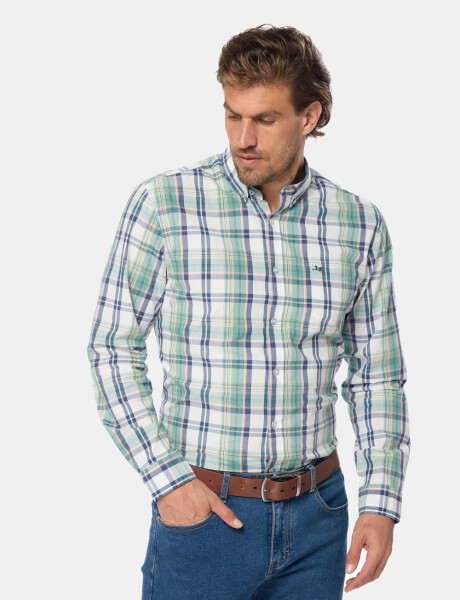 CAMISA A CUADROS Coral