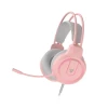 SETGAMER FANTECH TECLADO, MOUSE+PAD, AURICULARES Y SOPORTE Rosa