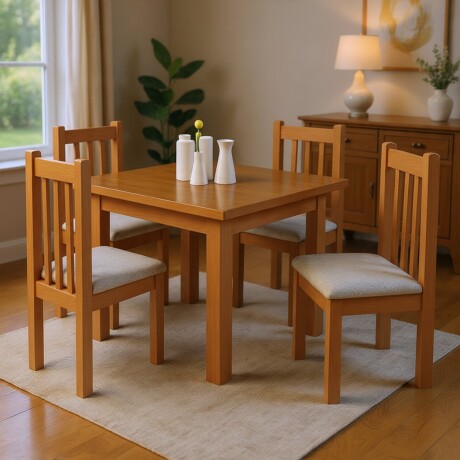 JUEGO DE COMEDOR MESA Y 4 SILLAS TODO EN MADERA MACIZA JUEGO DE COMEDOR MESA Y 4 SILLAS TODO EN MADERA MACIZA
