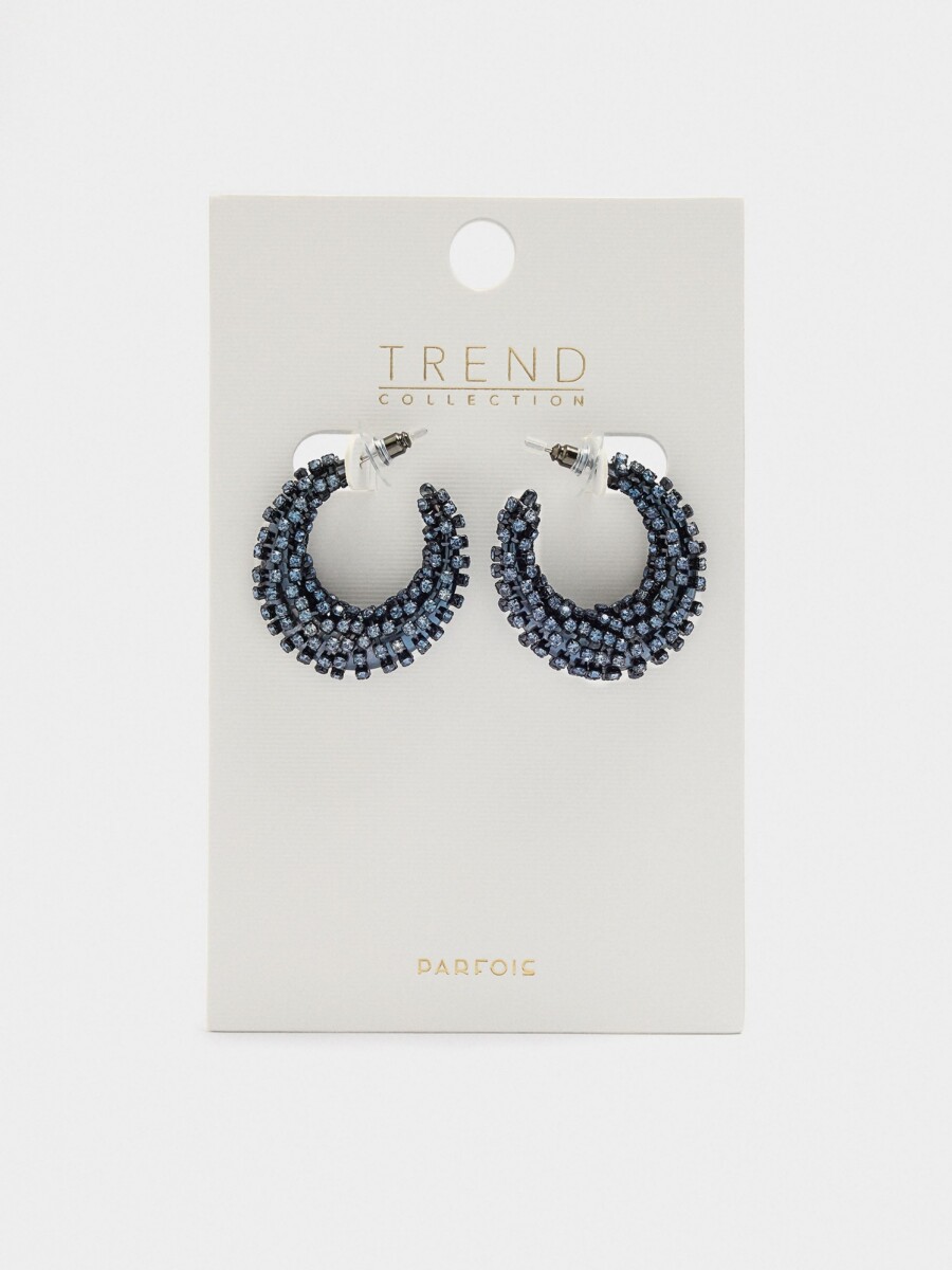 Aros Maxi De Cristales azul