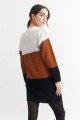 Sweater franjas horizontales MARRON