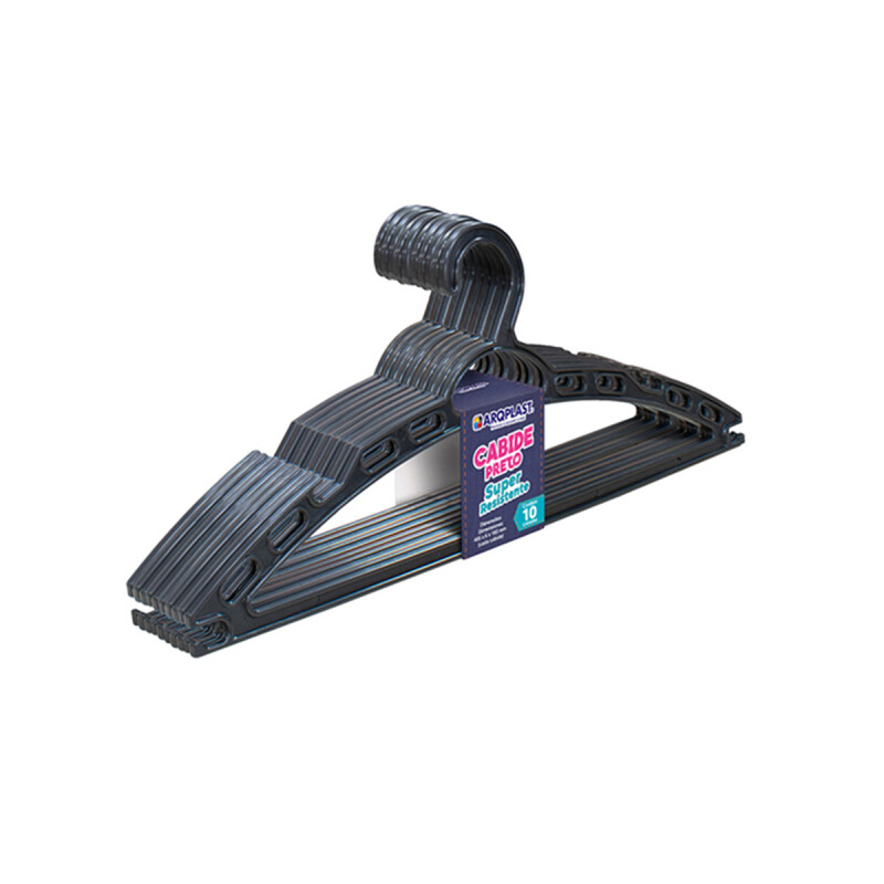 Percha negra x10 unidades NEGRO