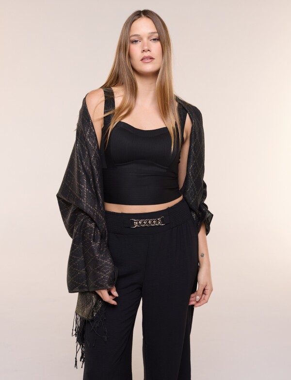 Pashmina Noche NEGRO/DORADO