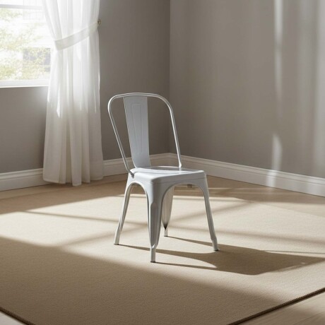 SILLA DE COMEDOR CY-20002 METAL BLANCO ESTILO TOLIX