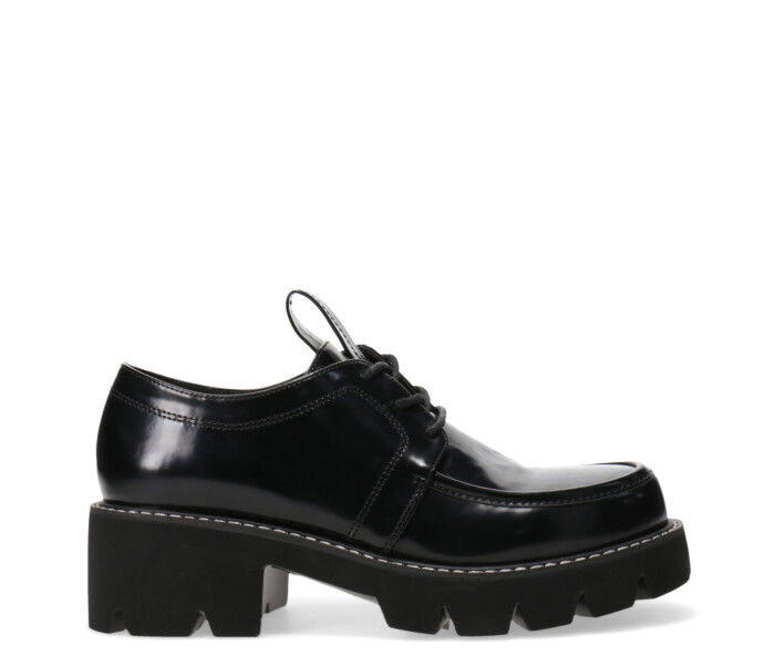 Zapato mocasín TOKYO con taco y plataforma acordo Black