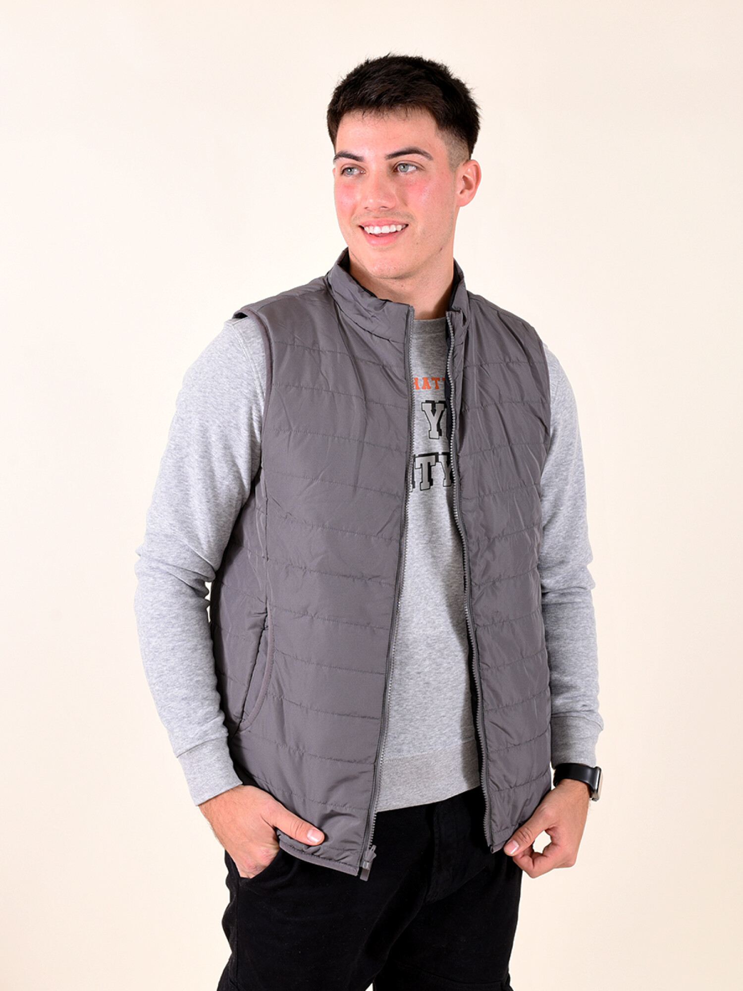 CHALECO REVERSIBLE HARRY GRIS Guapa