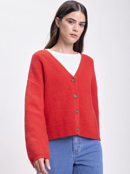 Saco punto fantasía Rojo