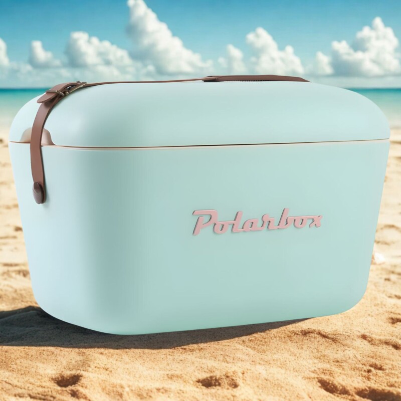 Conservadora Hielera Polarbox Vintage 12 Litros Con Asada POP Verde Agua y Rosa