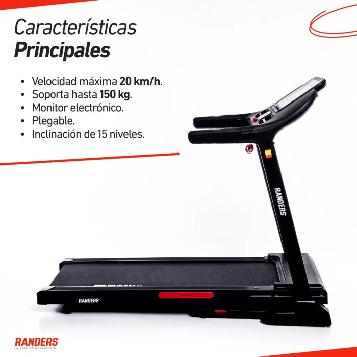Caminadora eléctrica Randers ARG-780-X 2.5HP 20 km/h inclina Caminadora eléctrica Randers ARG-780-X 2.5HP 20 km/h inclina