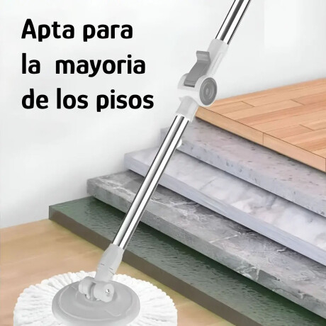 Mopa Extensible Giratoria 360° Con Balde Metal y 2 Repuestos Gris