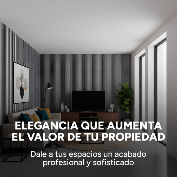 Revestimiento Wpc Simil Madera Wall Panel Lambrin 2.90x16.7 Color Gris Espiga