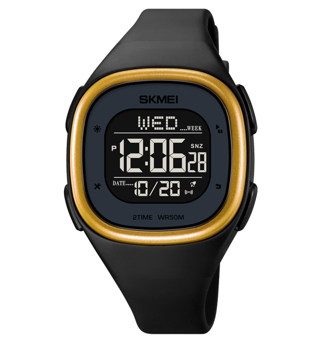 Reloj Skmei 2137bkgd Digital Deportivo Unisex Negro Con Detalles Dorados 