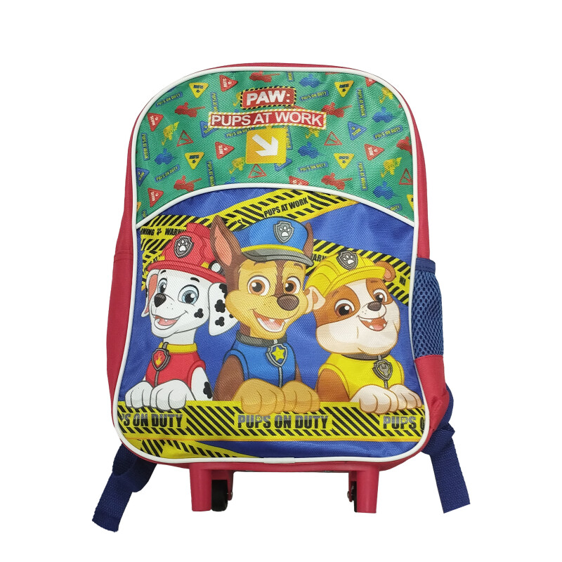 Mochila Infantil Disney Paw Patrol Comics con rueditas Azul - Rojo