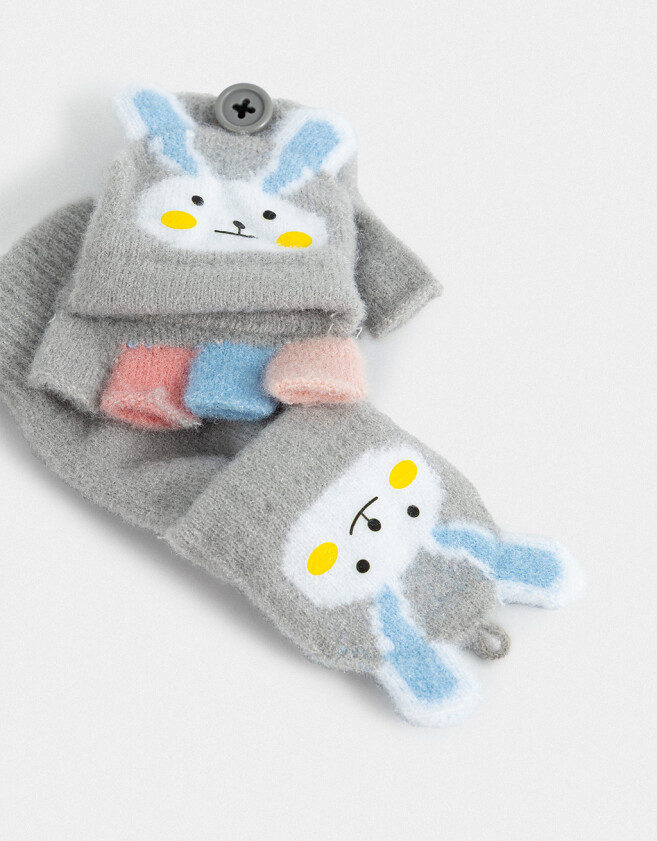 Guantes Infantiles Animalito Guantes - Gris Claro