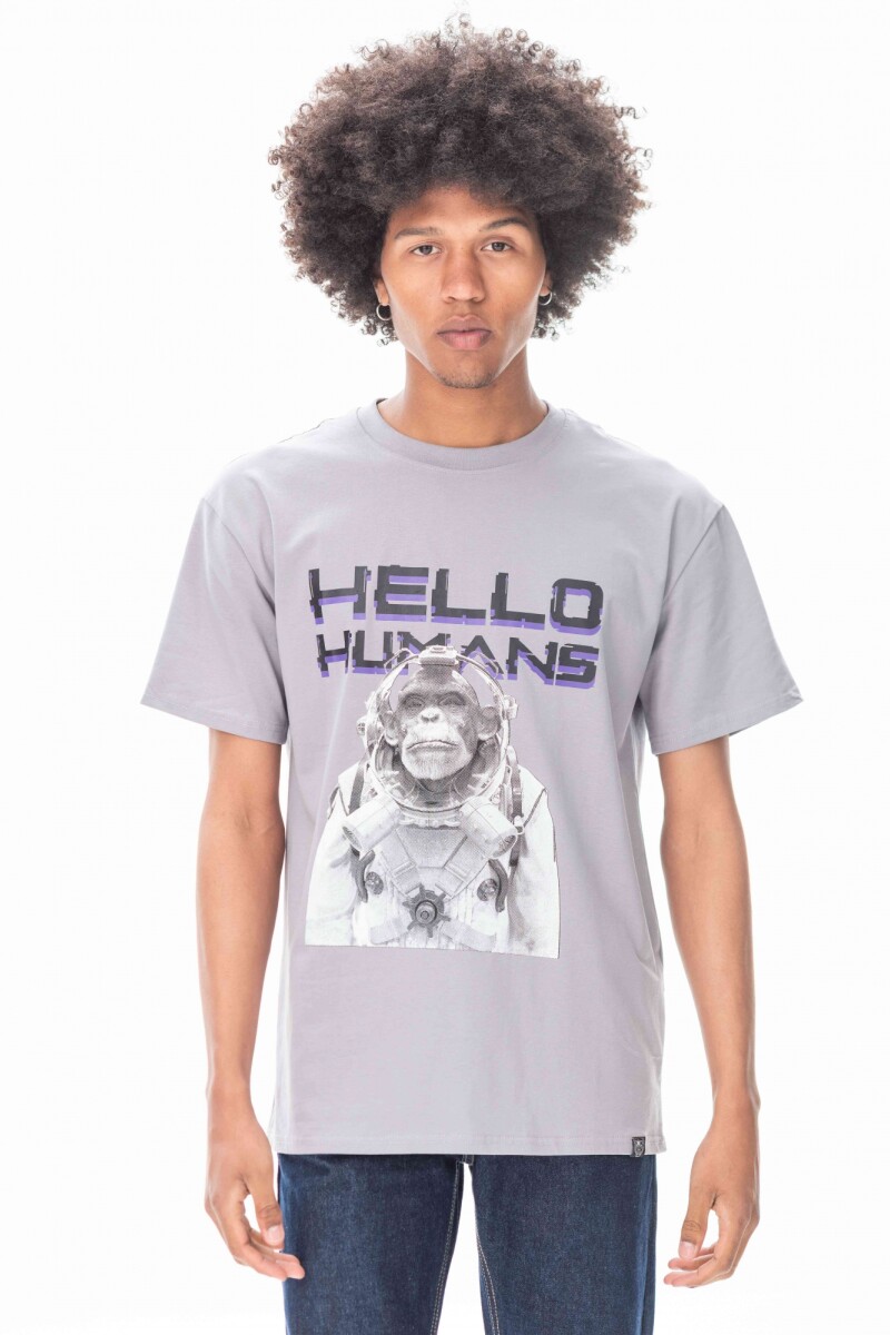 Remera Hello Gris