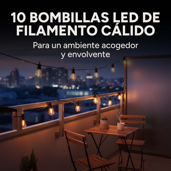 Guirnalda Guia De Luces Led Solar 6.5 Mts Luz Cálida Control Variante Calida